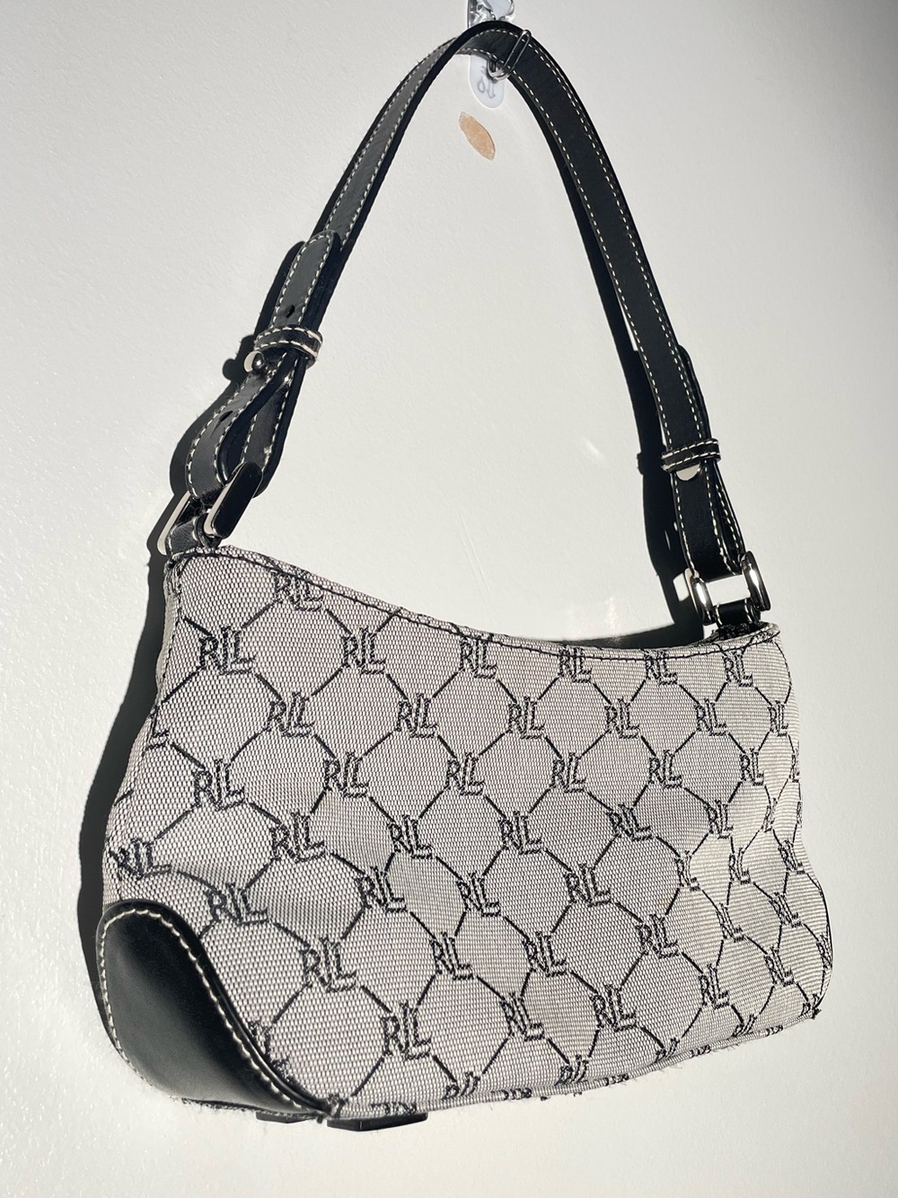 Vintage Y2K Lauren Ralph Lauren Monogram Jacquard Baguette Bag | Late 90s RLL